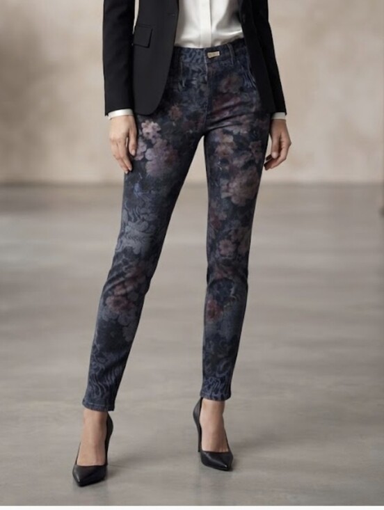 Joseph Ribkoff Pants - Joseph Ribkoff Floral Straight-Leg Pants Black & Pink Size 12 Like New
